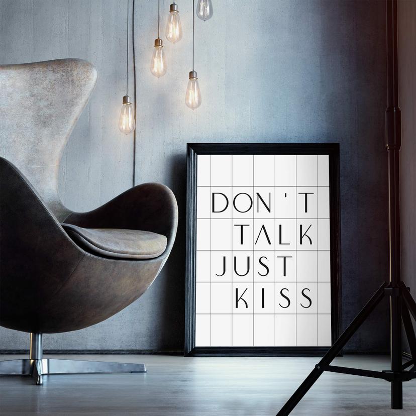 Póster con cuadrícula - Don't talk just kiss