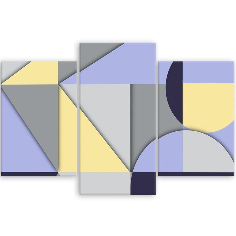 Stampa su tela in 3 parti, Forme astratte geometriche