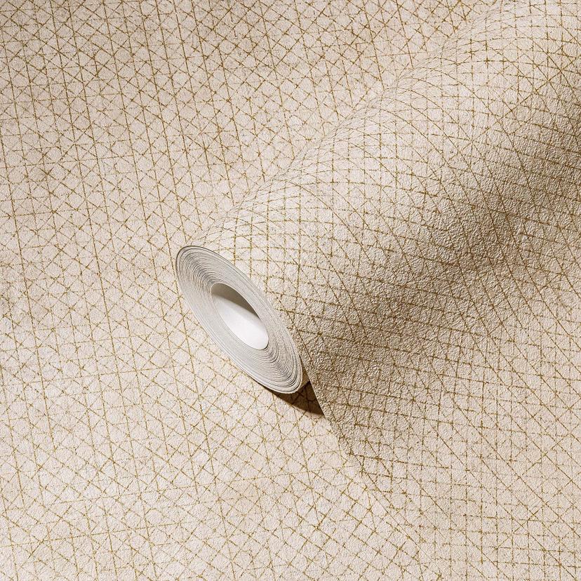 A.S. Création Carta da parati in tessuto non tessuto The BOS - Carta da parati grafica beige, oro, m