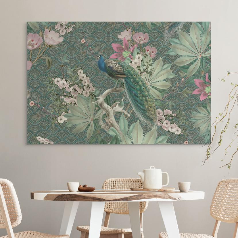 Stampe per pareti in giardino tropicale su mosaico - Bloomery Decor - Alu-Dibond