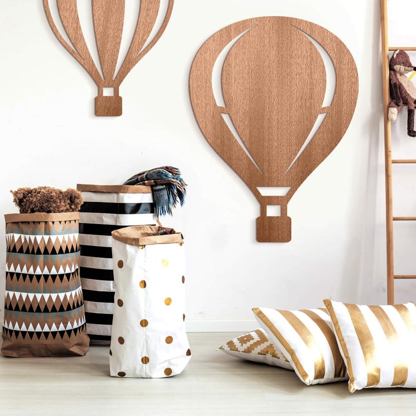 Decoración en madera caoba - Globo aerostático