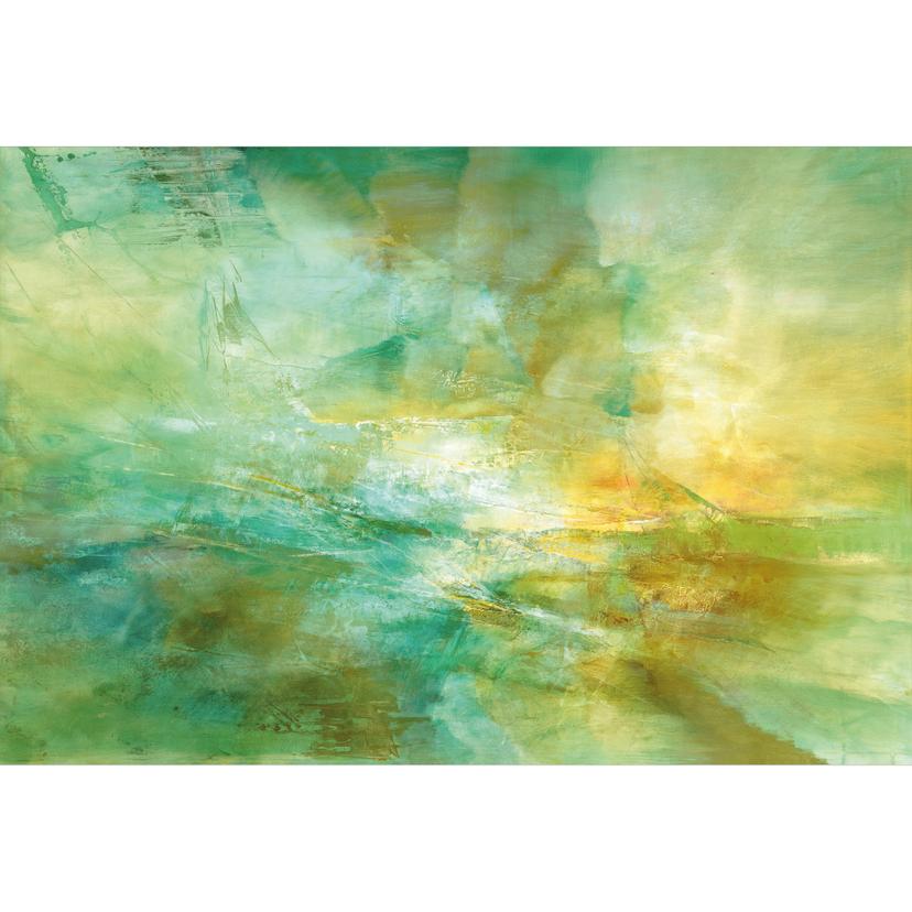 Papel pintado Horizonte abstracto en verde lima - Schmucker