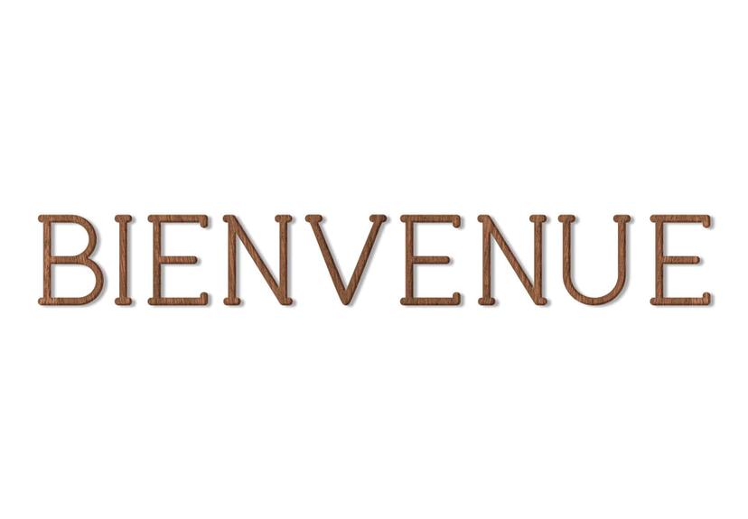 Lettres décoratives en bois acajou - Bienvenue