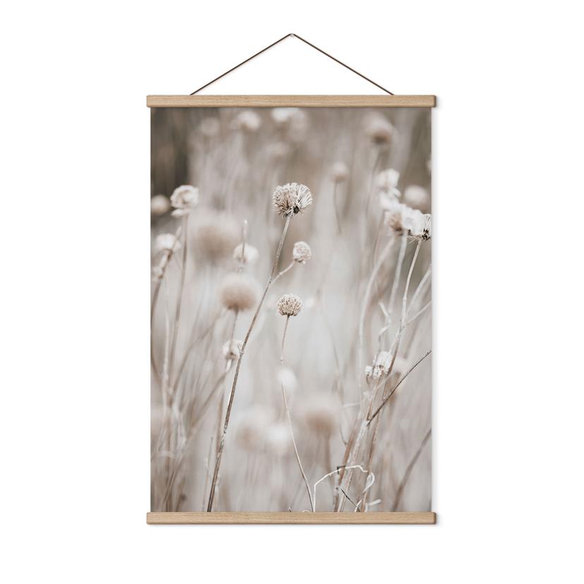 Tekstil plakat Tørrede blomster i bløde farver - Annie
