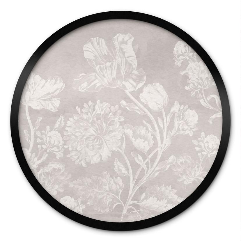 Plakat Wildflowers i kridtlook Beige - Bloomery Decor - Round