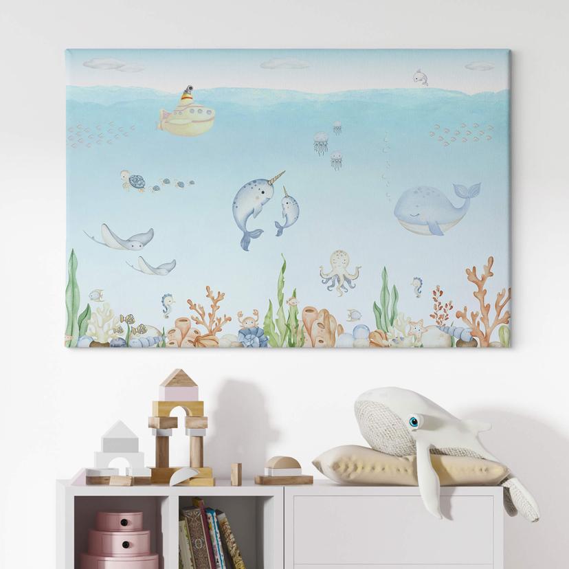 Tableau sur toile Oliver Robins - Un monde sous-marin mignon