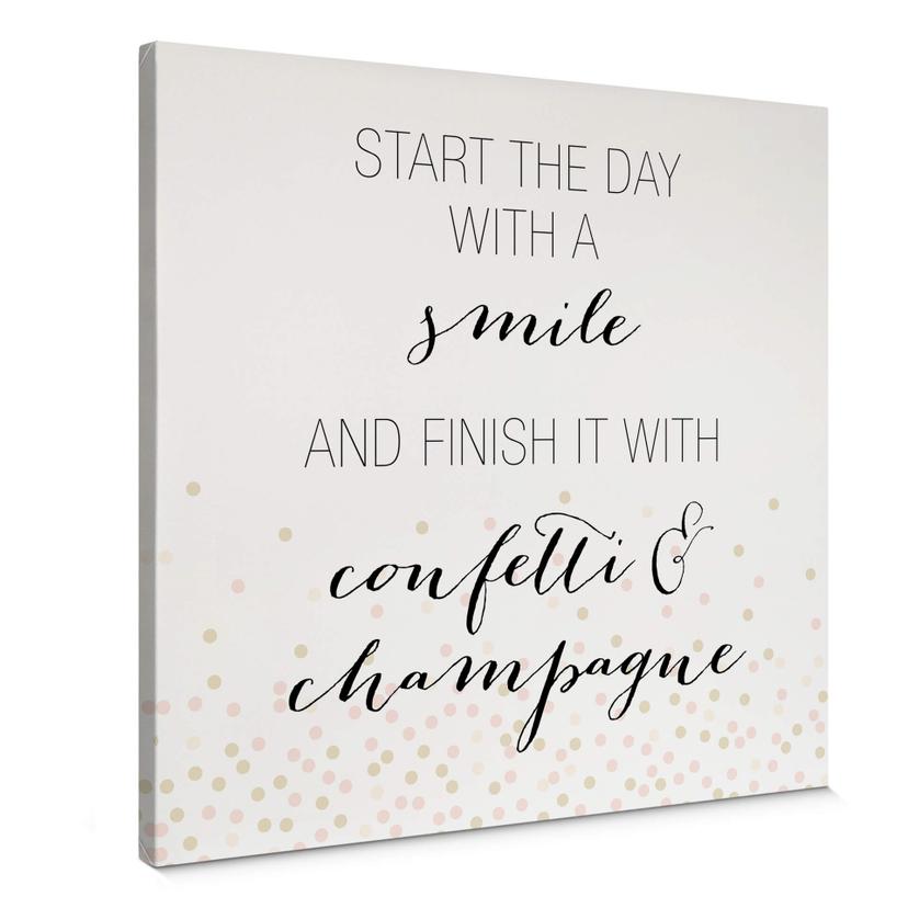 Tableau sur toile Confetti & Cream - Start the day with a smile