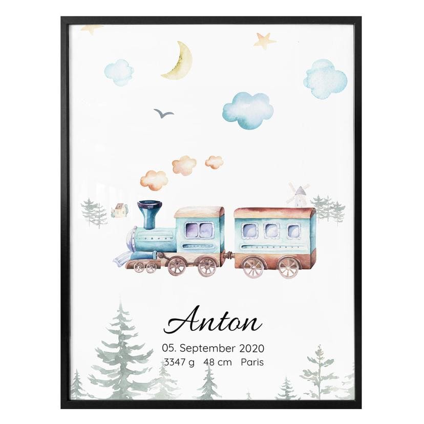 Poster Kvilis - Locomotive + Texte à personnaliser