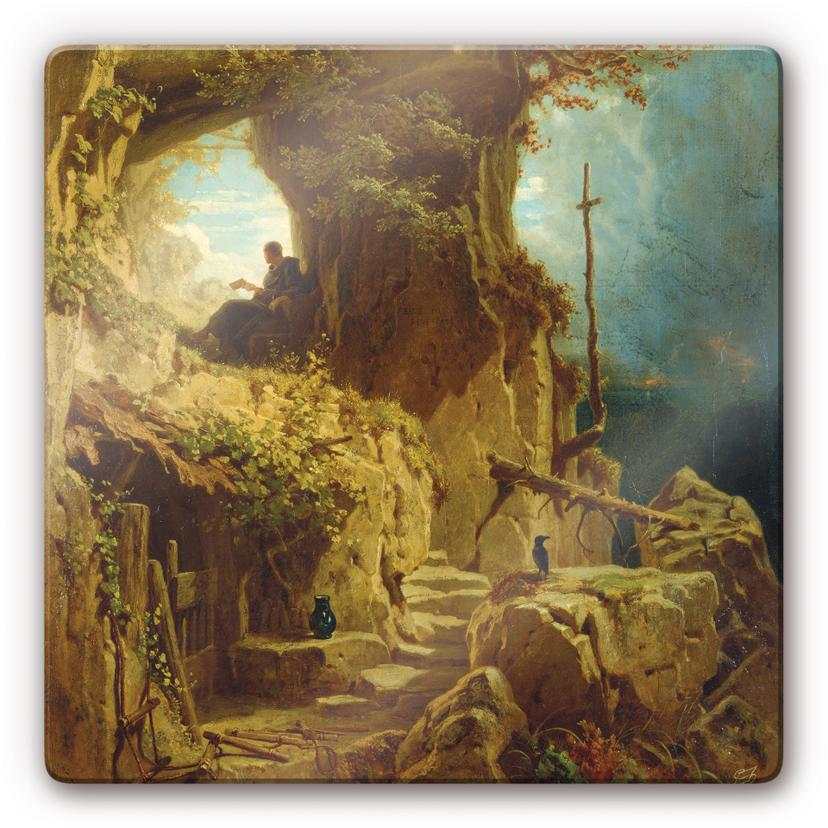 Tableau en verre - Spitzweg - Le moine reclus