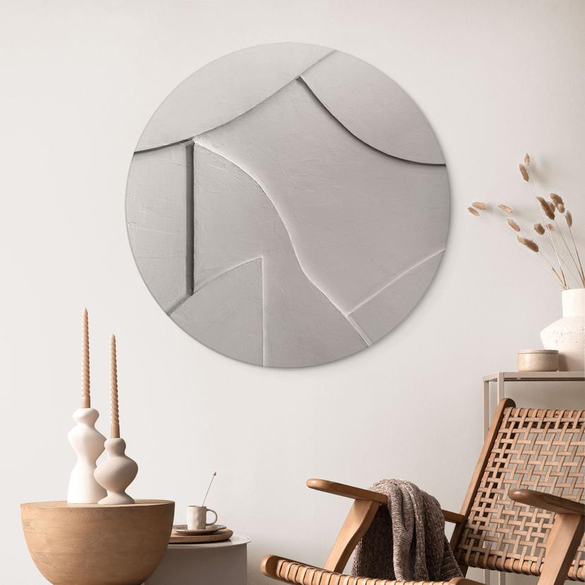 Murale Strutture astratte in morbido beige - Böhmer - Alu-Dibond Round