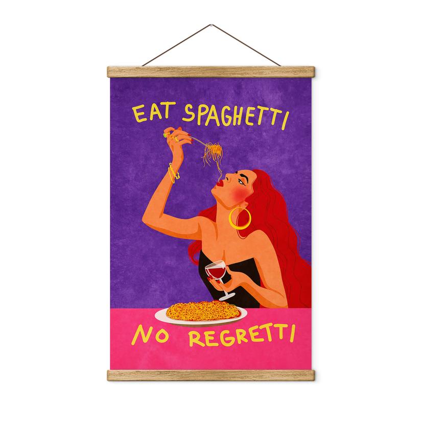 Stoffbild Spaghetti und Wein - Oltmanns - aus der Cosy Kollektion
