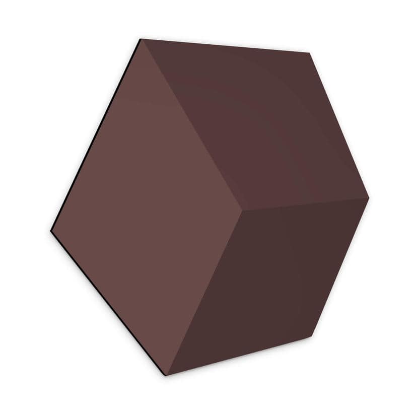 3D Hexagon Alu-Dibond - Mørkerød