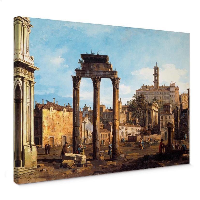 Lienzo de Canaletto - Foro con el Templo de Cástor y Pólux