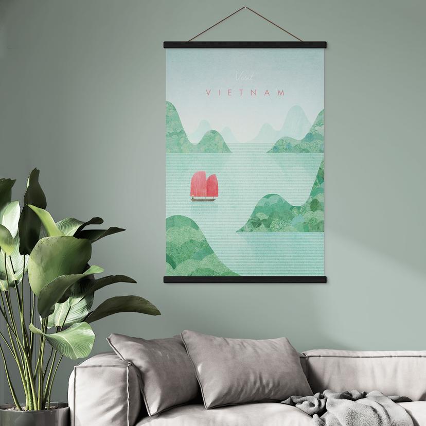 Póster de tela Bahía de Halong en viaje por Vietnam - Rivers