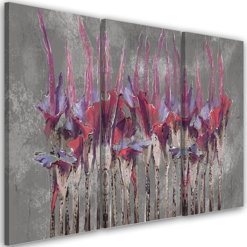 Tableau sur toile 3 parties, plantes fleurs Simnitło