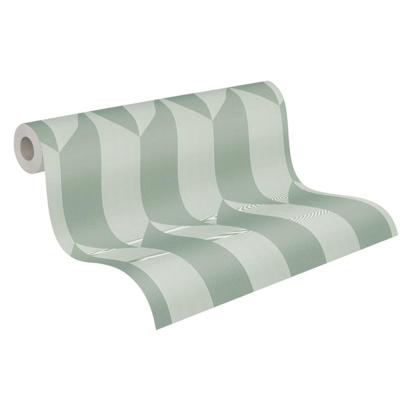 Carta da parati COSMOPOLITAN effetto metallizzato verde - Carta da parati in tessuto non tessuto 3D