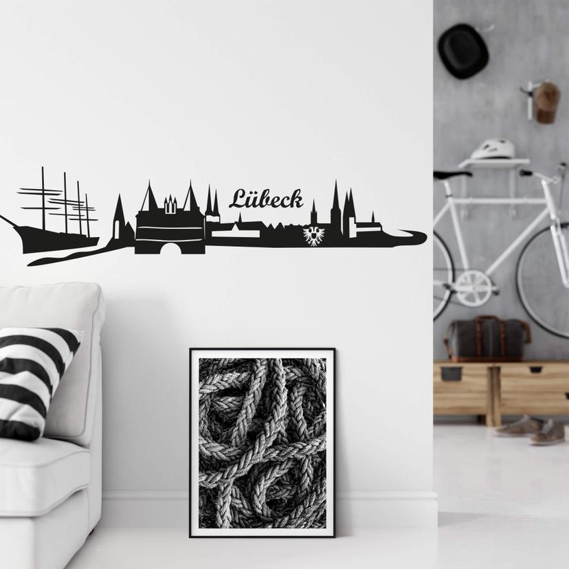 Wandtattoo Lübeck Skyline