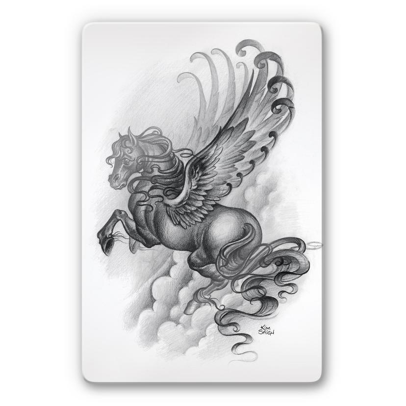 Tableau en verre - LA Ink - Cheval ailé