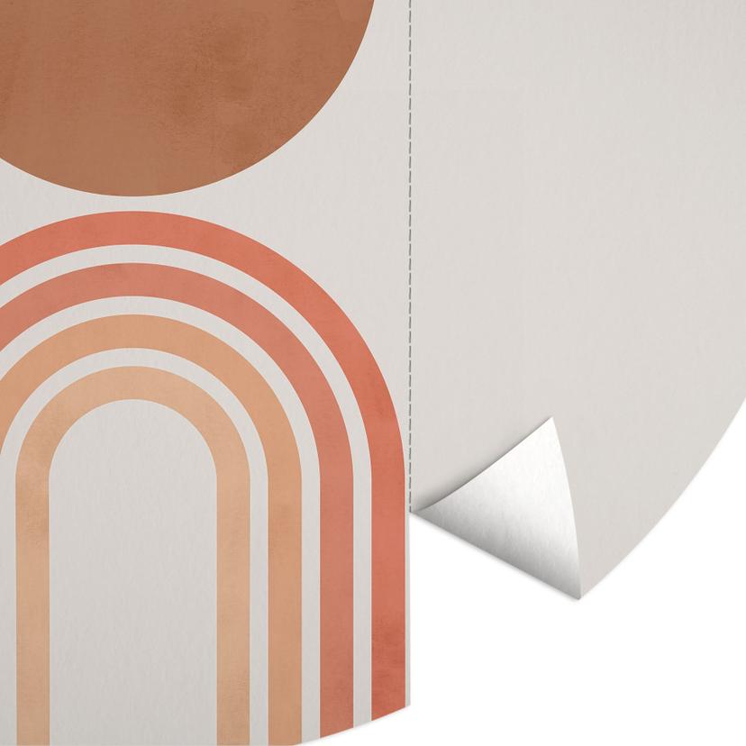 Abstrakt balans - Retro bågar och cirklar - Costa - Rund Fototapet - non-woven tapet/självhäftande n