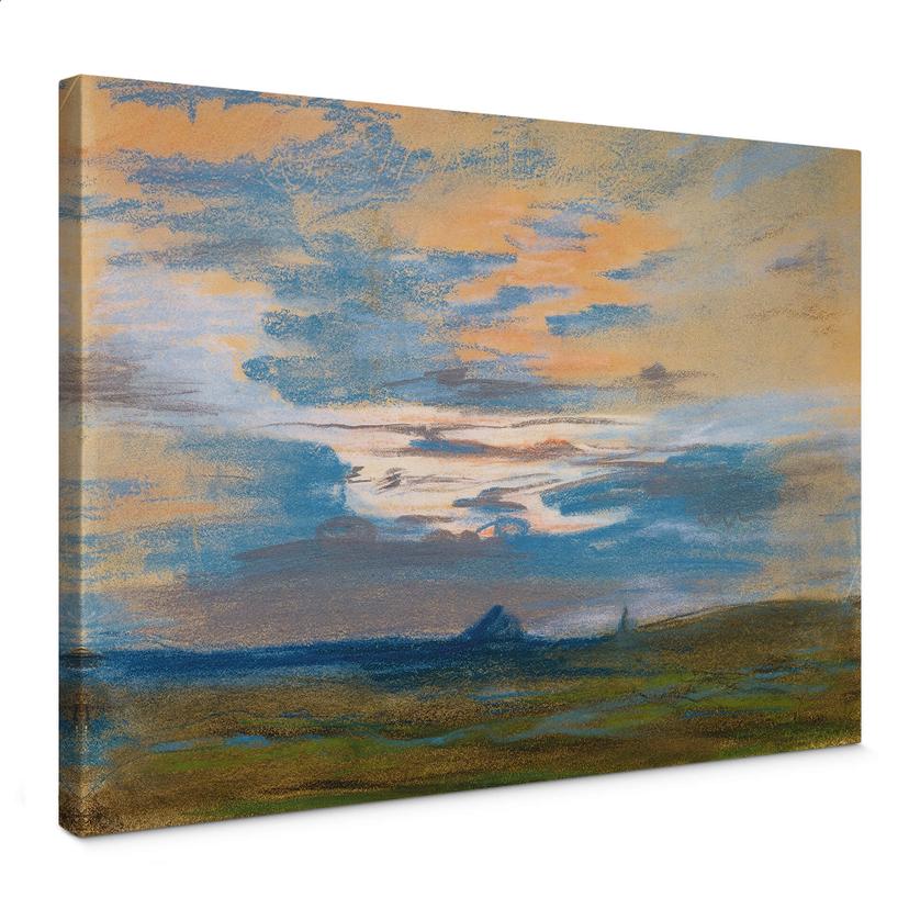 Delacroix - Undersøgelse af himlen ved solnedgang - Lærredsprint