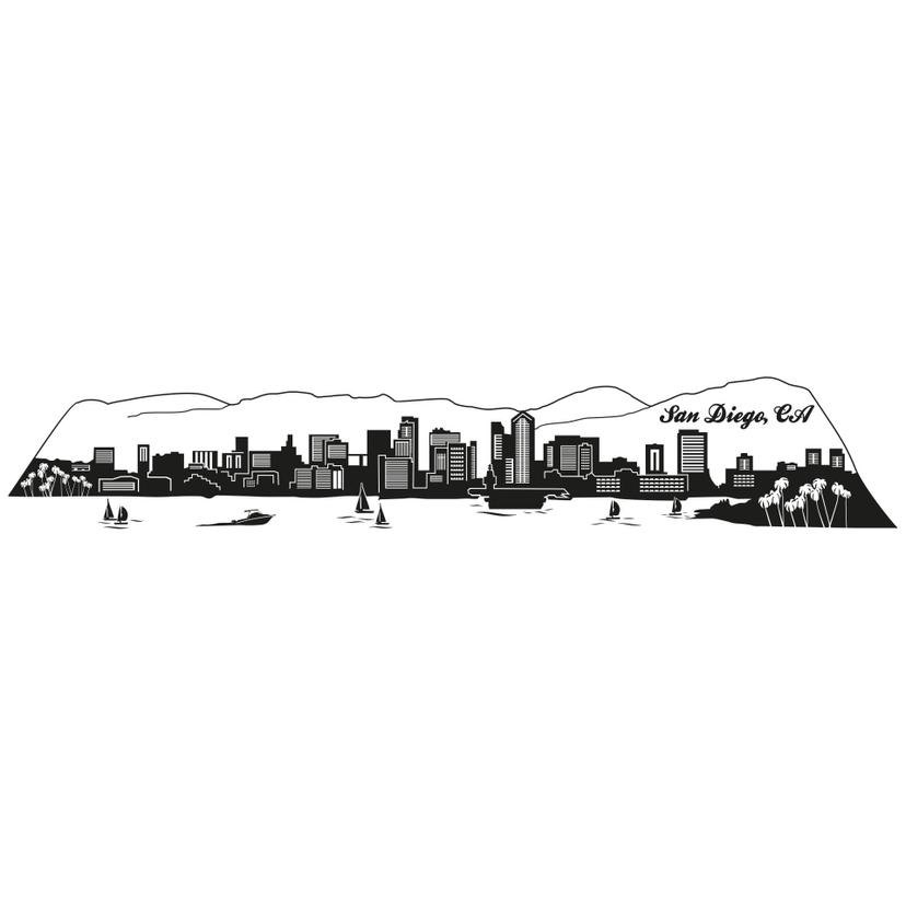 Sticker mural - San Diego skyline