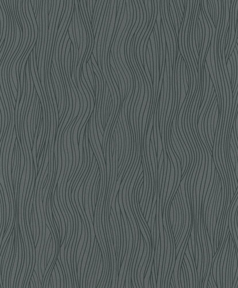 Stribet non-woven tapet Novamur Kylie antracit