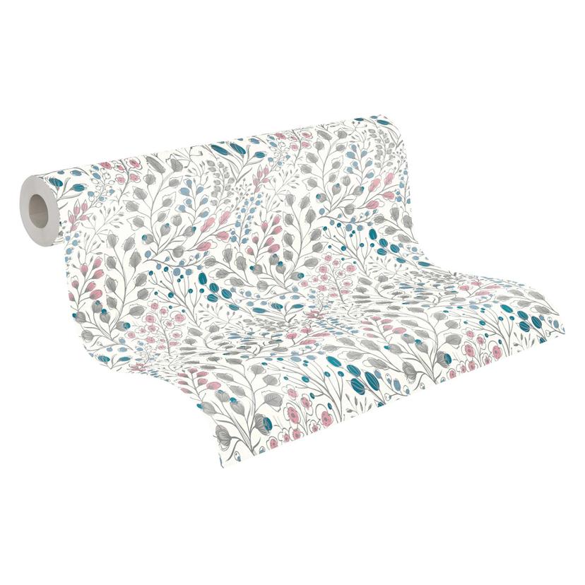 Papel pintado Floral Blanco Rosa - Papel pintado no tejido A.S. Création