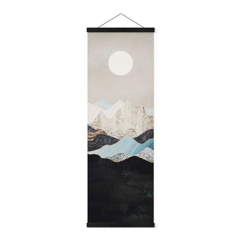 Póster de tela Paisaje montañoso tranquilo al atardecer - SpaceFrog Designs - Panorama