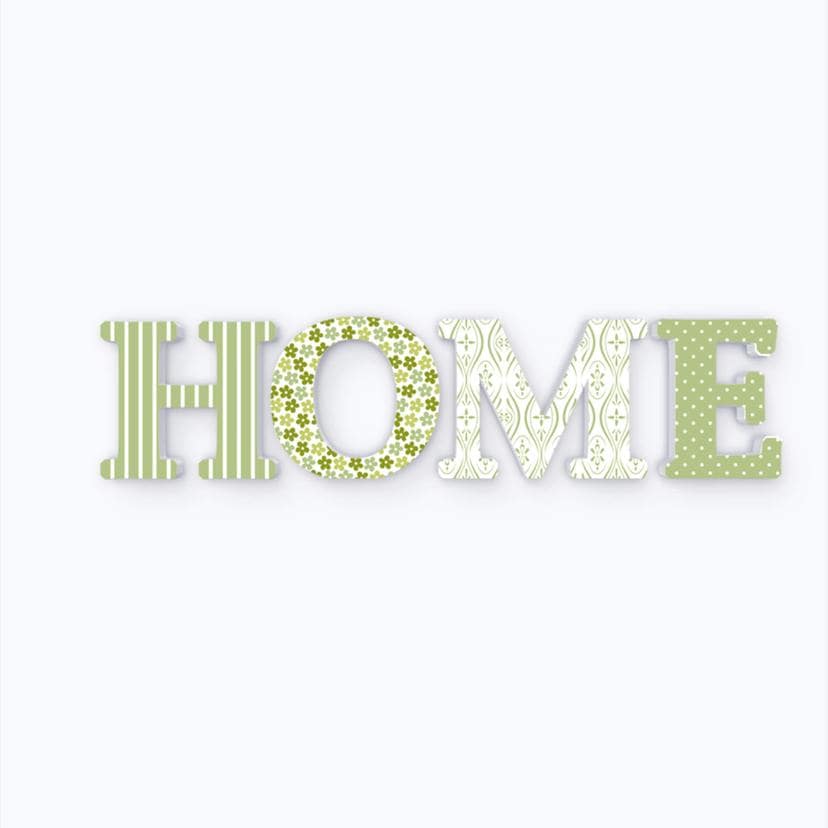 Dekorativa bokstäver 3D HOME grön