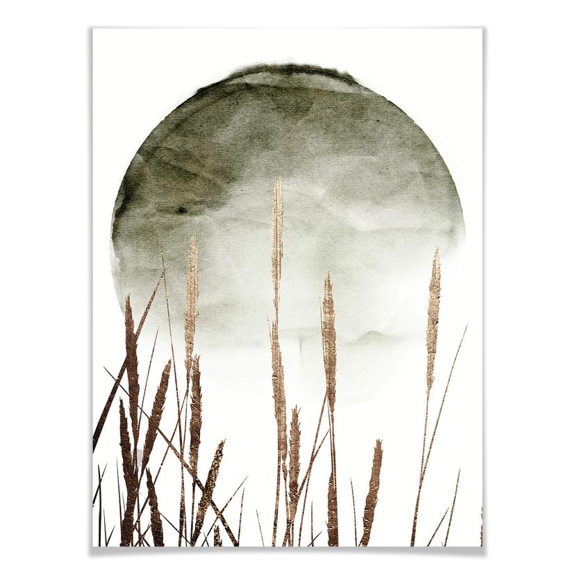Poster Kubistika - Golden Feathers