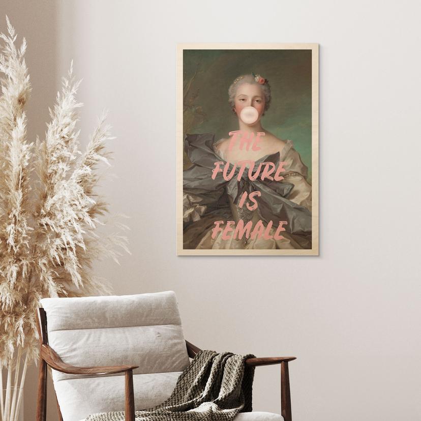 Träposter Framtiden är kvinnlig - Grace Digital Art