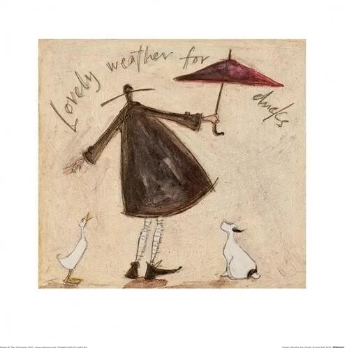 Plakat Sam Toft - Lovely Weather For Ducks Kunsttryk, Sam Toft (30 x 30 cm)