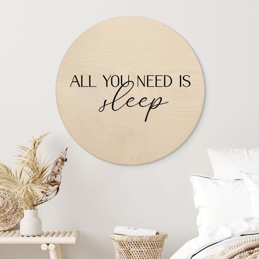 Stampa su legno All you need is sleep