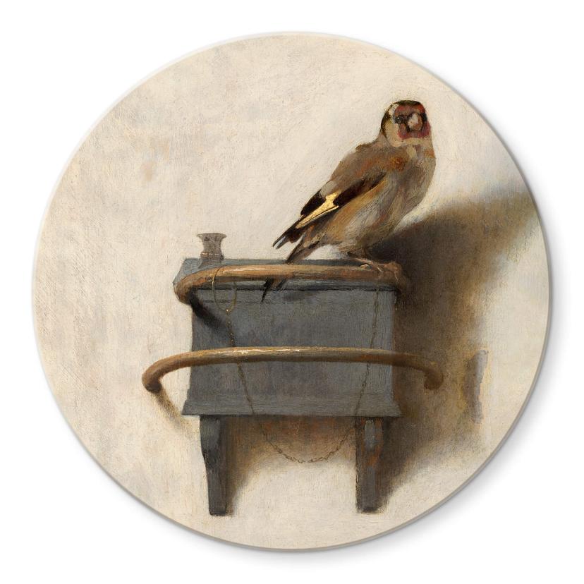 Tableau en verre Fabritius - Le chardonneret - Rond