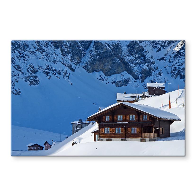 Pannello paraschizzi - Baita turistica nelle Alpi svizzere