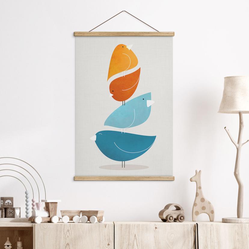 Poster tessile Uccelli colorati - Gallagher