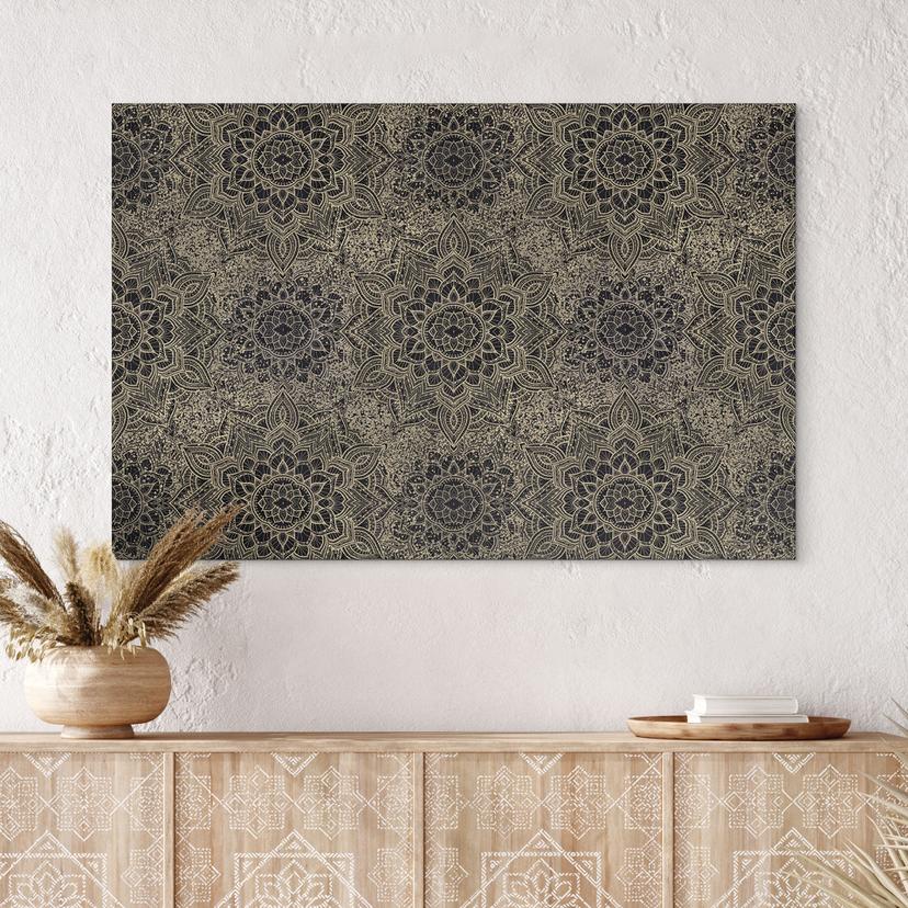 Stampe per pareti Mandala Boho oro antico - Bloomery Decor - alluminio dibond