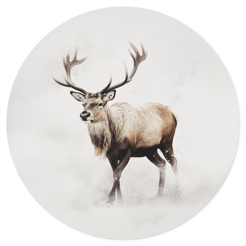 Wandtattoo Hirsch im weißen Winter - Magnusson - Rund