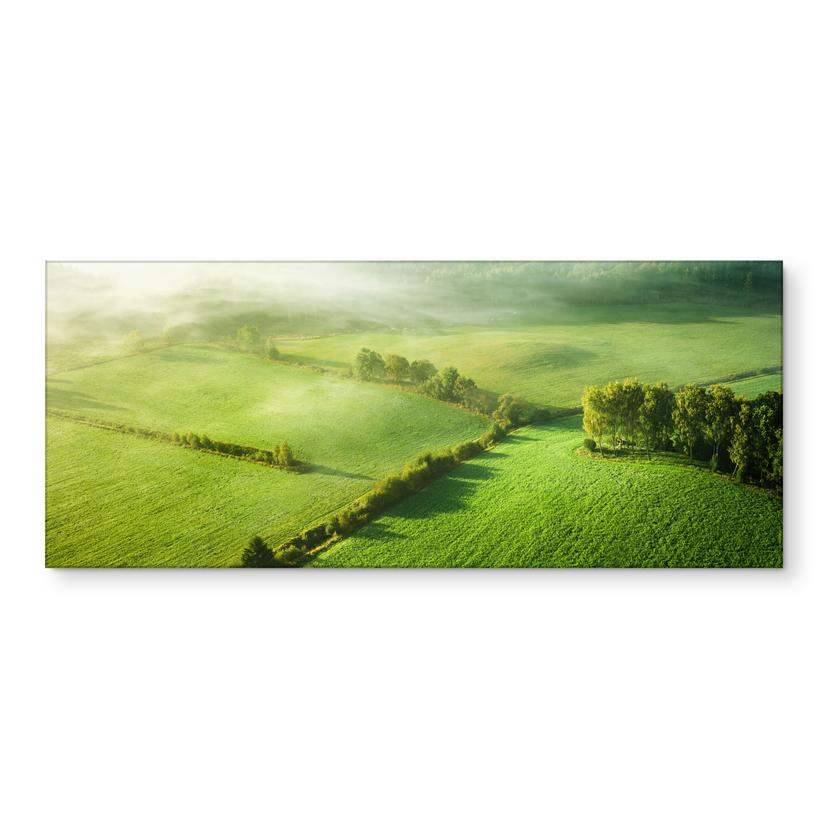 Küchenrückwand Idyllische Felder im Nebel | für Küche & Outdoor - Keller
