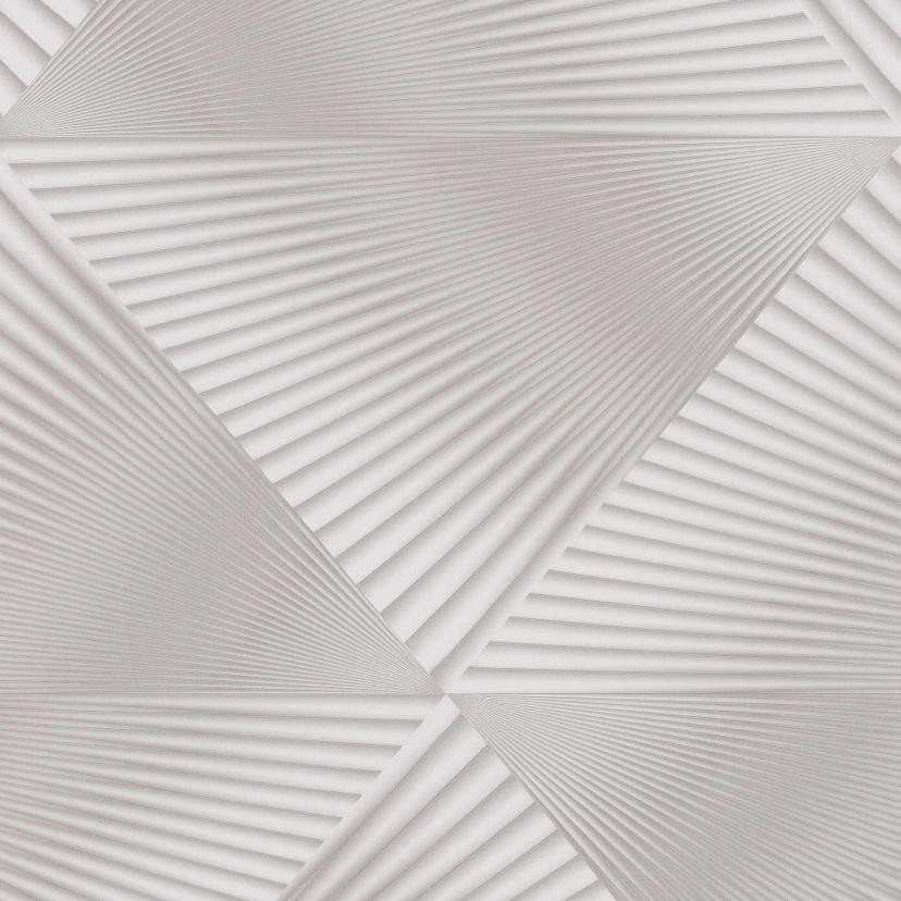 Carta da parati in tessuto non tessuto con motivi grafici ed effetto metallizzato in taupe