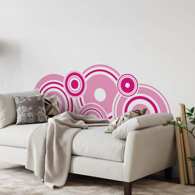 Wallsticker - Retro Cirkler Pink
