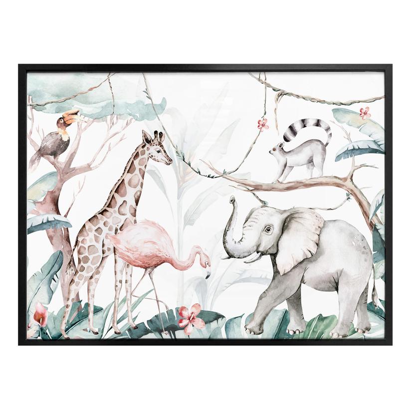 Poster Kvilis - Amis des animaux dans la jungle