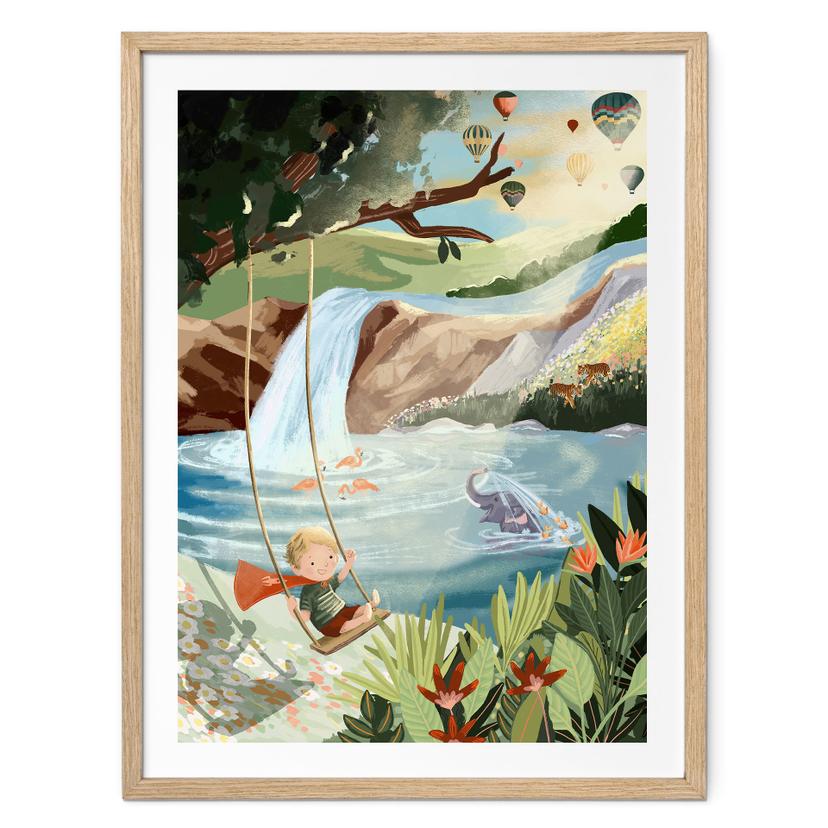 Póster Columpios en el oasis natural - Goed Blauw