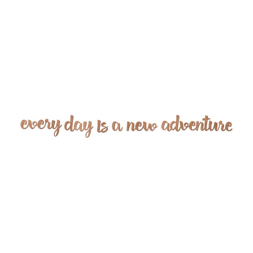 3D Holz Schriftzug Every day is a new adventure - Mahagoni