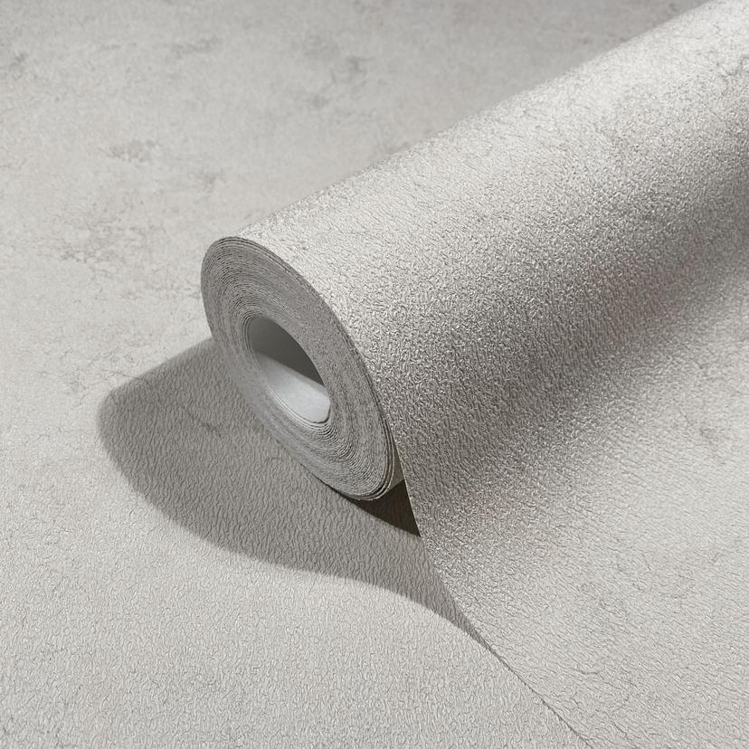 Non-woven tapet i modern gipslook grå, beige struktur