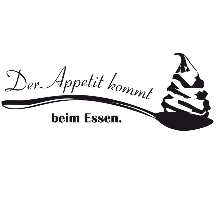 Wandtattoo Der Appetit kommt beim Essen.