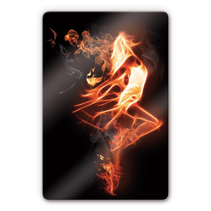 Tableau en verre - Danseuse en Flamme