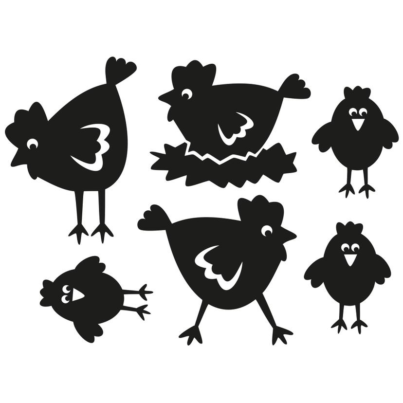 Adesivo murale - Composizione "gallinelle"