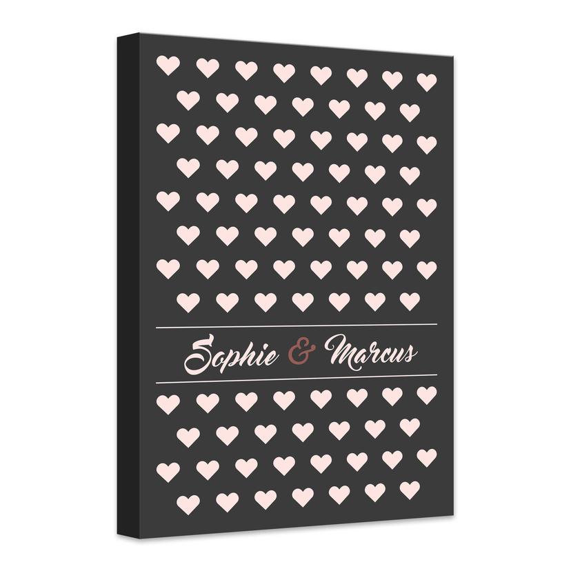 Lienzo + texto personalizado - Corazones
