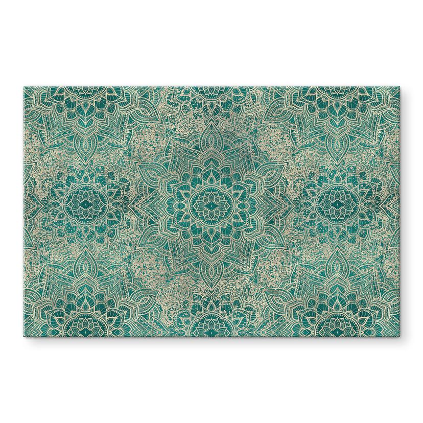 Akrylbillede Mandala Boho guld-grøn - Bloomery Decor